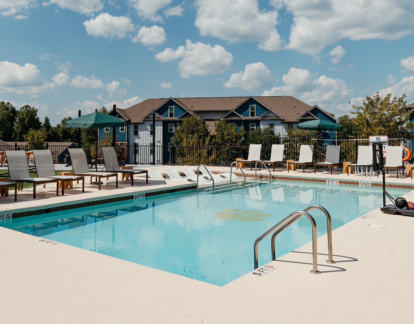 An outdoor swimming pool